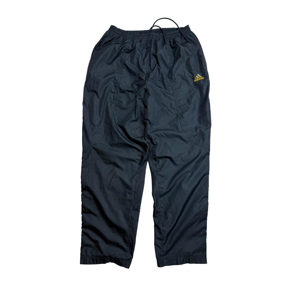 Vintage Y2K Adidas Navy Blue Gold Logo Snap Button Track Pants